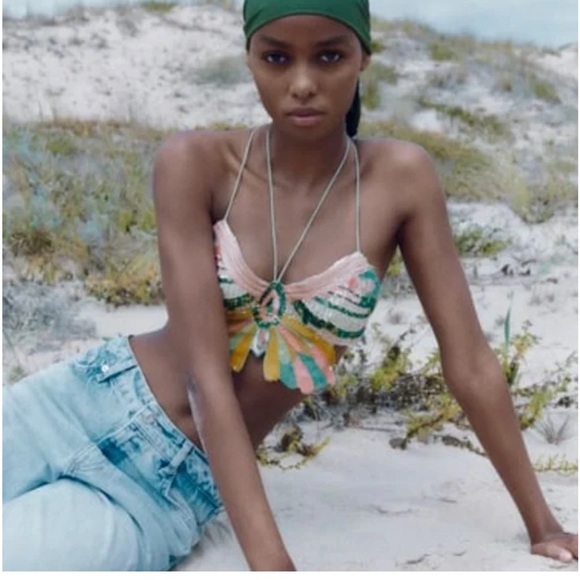 Zara sequin butterfly Crop Festival top New with tags!🦋 - Picture 16 of 16